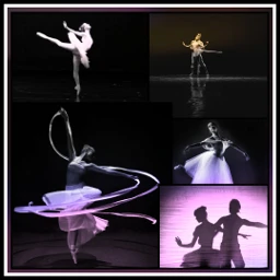gdactioncollage ballet colorful collage blackandpurple